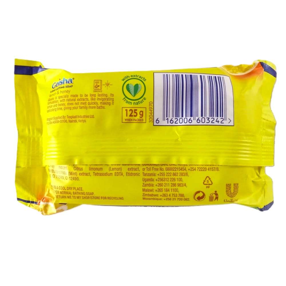Geisha Lemon & Honey Long Lasting Family Bathing Soap 125g - Image 2