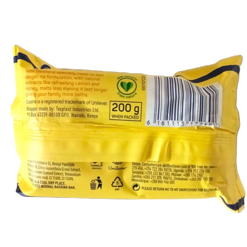 Geisha Refreshing Lemon & Honey Family Bathing Bar Soap 200g - Image 2