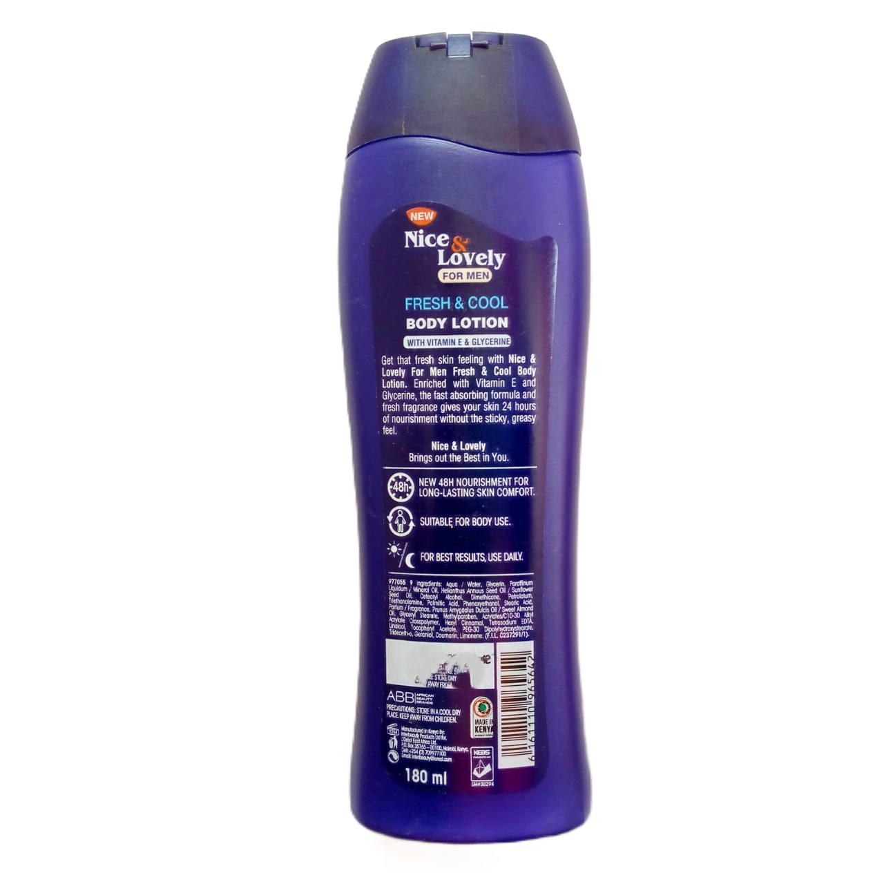 Nice & Lovely Fresh & Cool for Men – 180ml (with Vitamin E & Glycerine) - Image 2