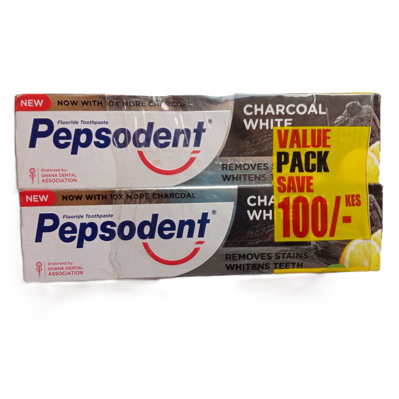 Pepsodent Charcoal Fluoride Toothpaste – 130g + 130g (Value Pack)