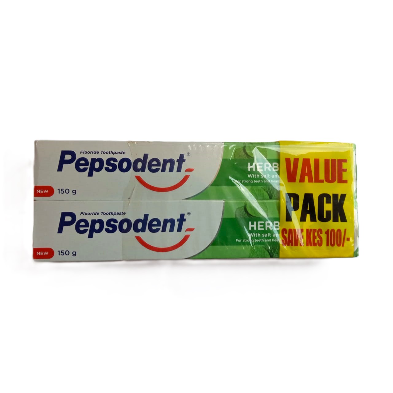Pepsodent Herbal Fluoride Toothpaste 150g + 150g Value Pack (with Salt and Mint)