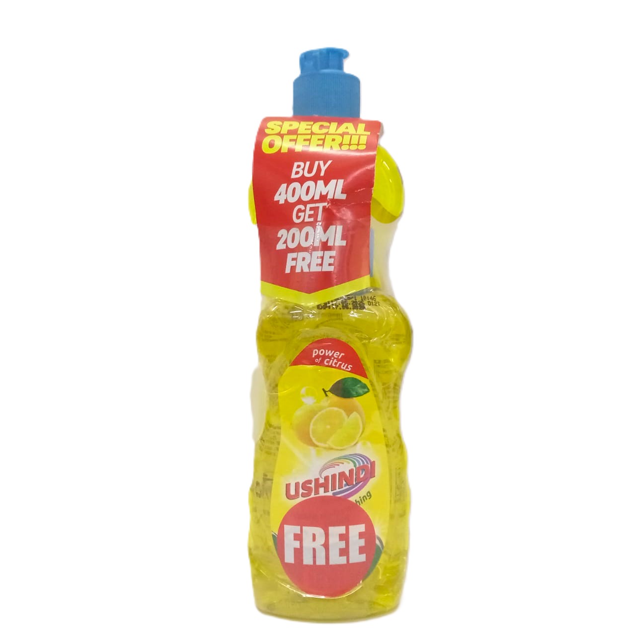 Ushindi Lemon Dishwashing Liquid – 400ml + 200ml Free