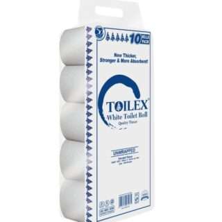 Toilex White Toilet Paper Roll - 10Pack