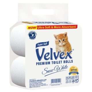 Velvex Premium Toilet Paper Rolls - 4Pack