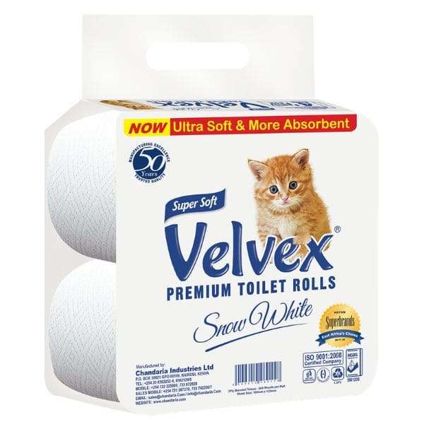 Velvex Premium Toilet Paper Rolls - 4Pack